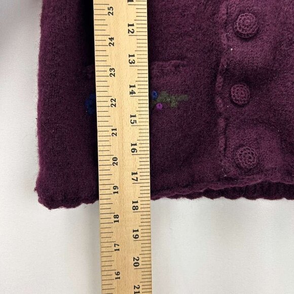 Vintage Pendleton Girls M 100% Wool Cardigan Sweater Embroidered Floral - Picture 6 of 16